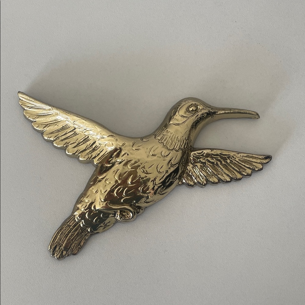 Homco Gold Hummingbird Wall Accent